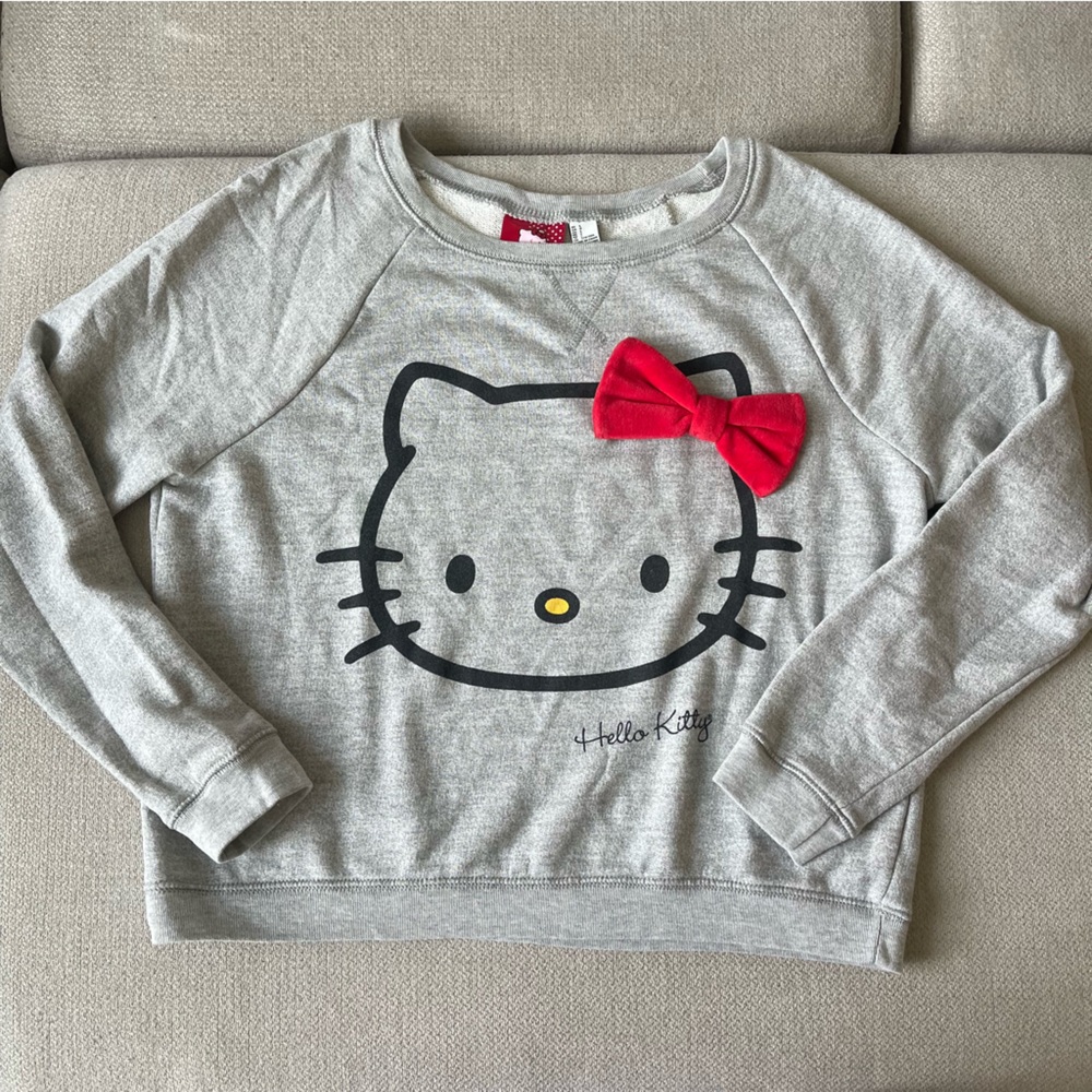 Hello Kitty Gray Sweatshirt with Red Bow